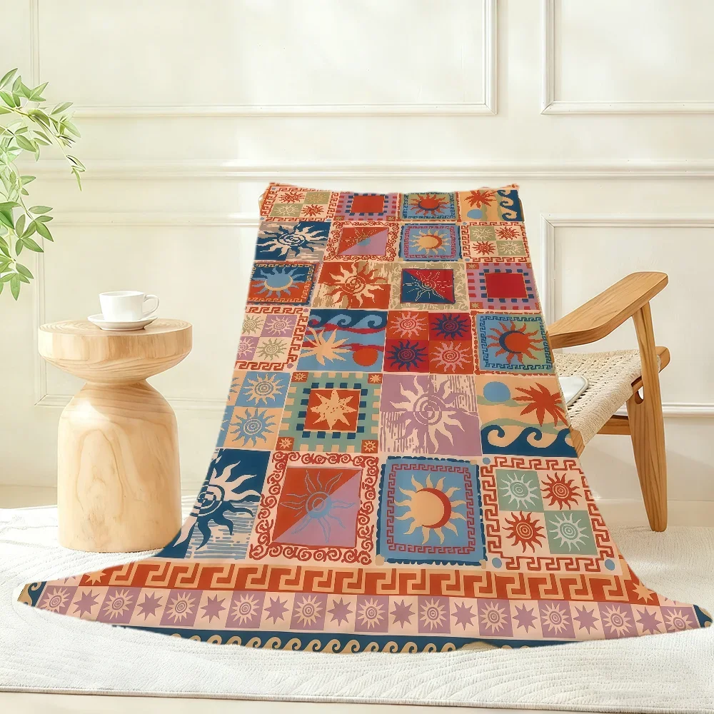 Bohemian Style Sun Moon Blanket Throw Super Cosy Plush Living Room Sofa Couch Childish Birthday Gifts