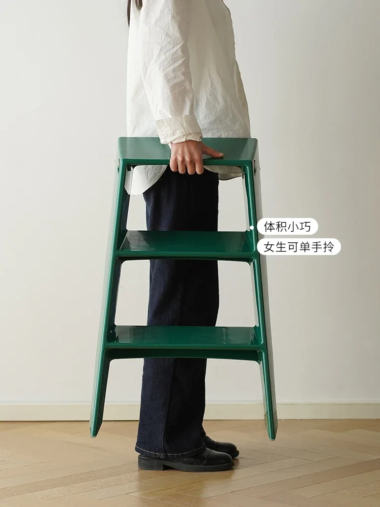 Nordic ladder frame, few corners on the sofa side, household folding multi-functional three-step herringbone ladder