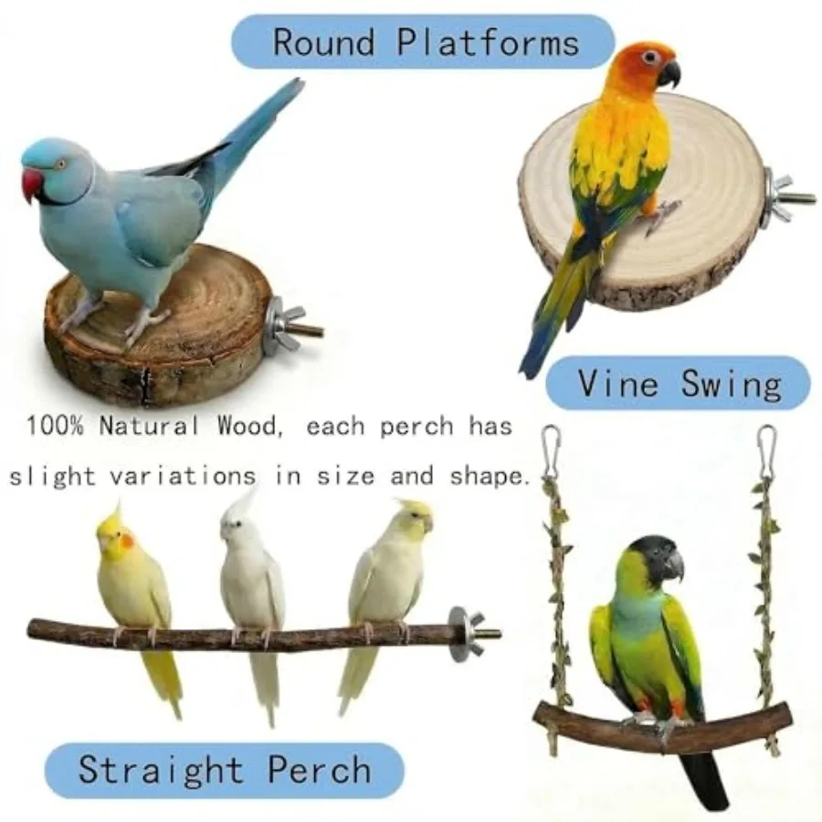 8PCS natural wood bird perches - Health & Wellness U Of T recensie en prijs