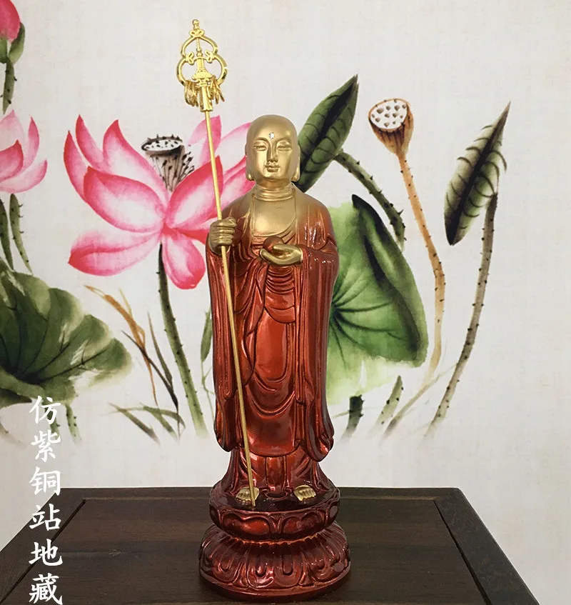 treasure king bodhisattva earth treasure statue resin imitation copper earth treasure Buddha Jiuhuashan earth treasure