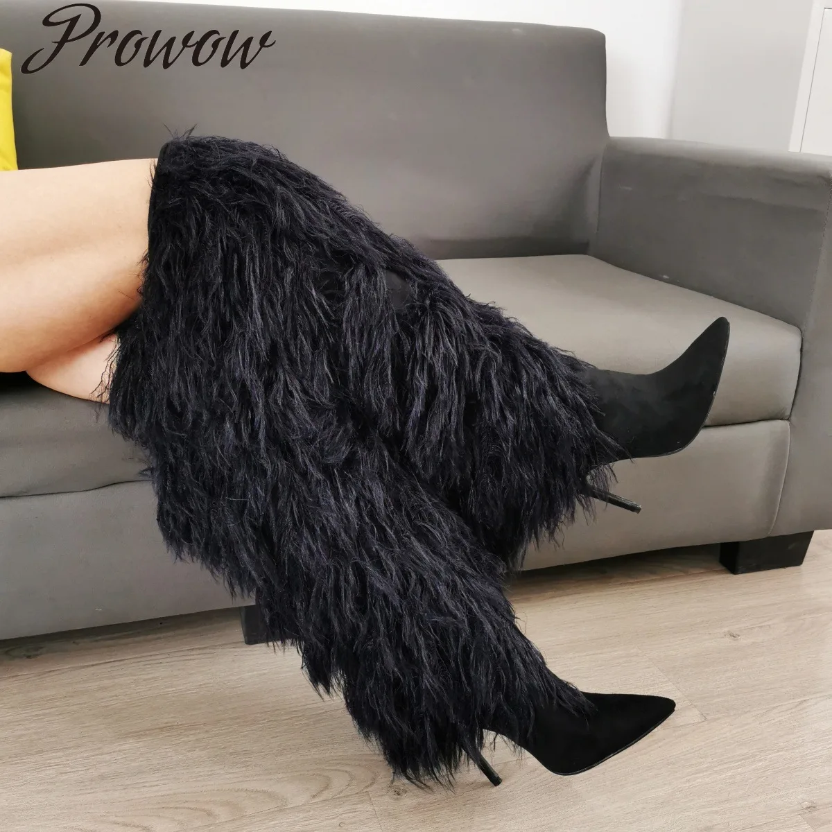 

Пикантные модные сапоги до колена с острым носком и кисточками, женская обувь Zapatos Mujer