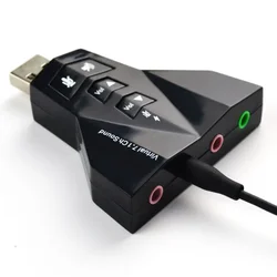 7.1 USB Sound Card External USB Audio Double Adaprter USB To Jack 3.5mm Earphone Micphone for Computer Notebook Win