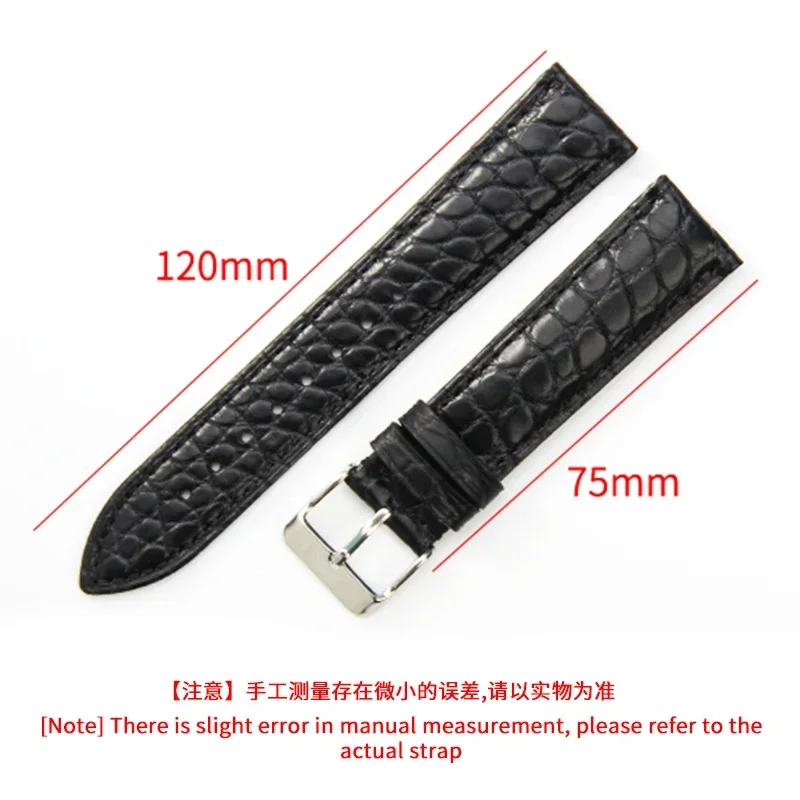 For Bao Po Bao Jia Jaeger-LeCoultre Omega Longines 18 19 22mm Double-Sided Crocodile Skin Men Women Genuine Leather Watch Band