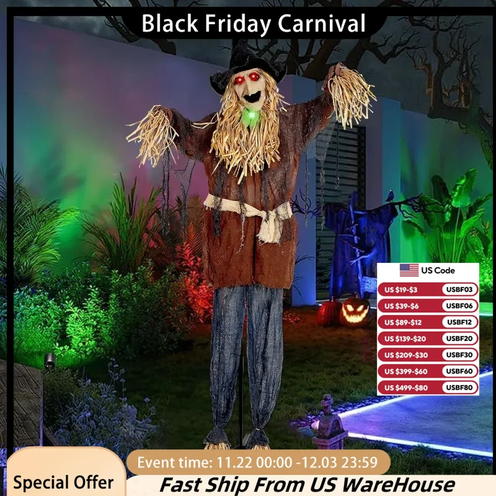 

Halloween Decoration, Halloween Animated Scarecrow Props, Live-Sized Voice Activated Ghost , Turning Heads, Halloween Decoration