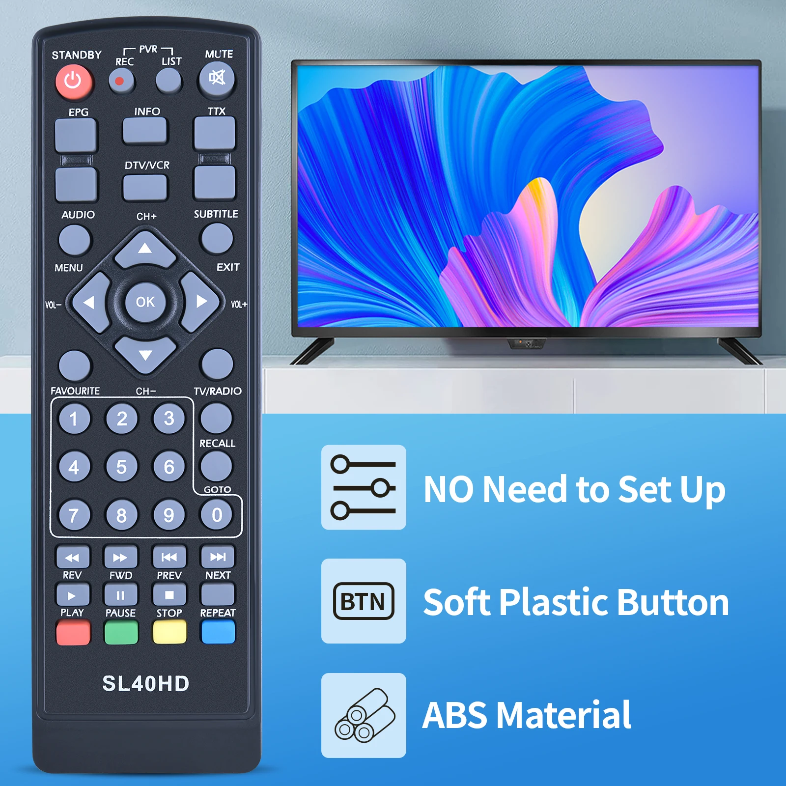 Sl40HD用リモコン付きテレビボックス,sl 40 hd用リモコンm01,s40hd hd25,villeo,dt-3010