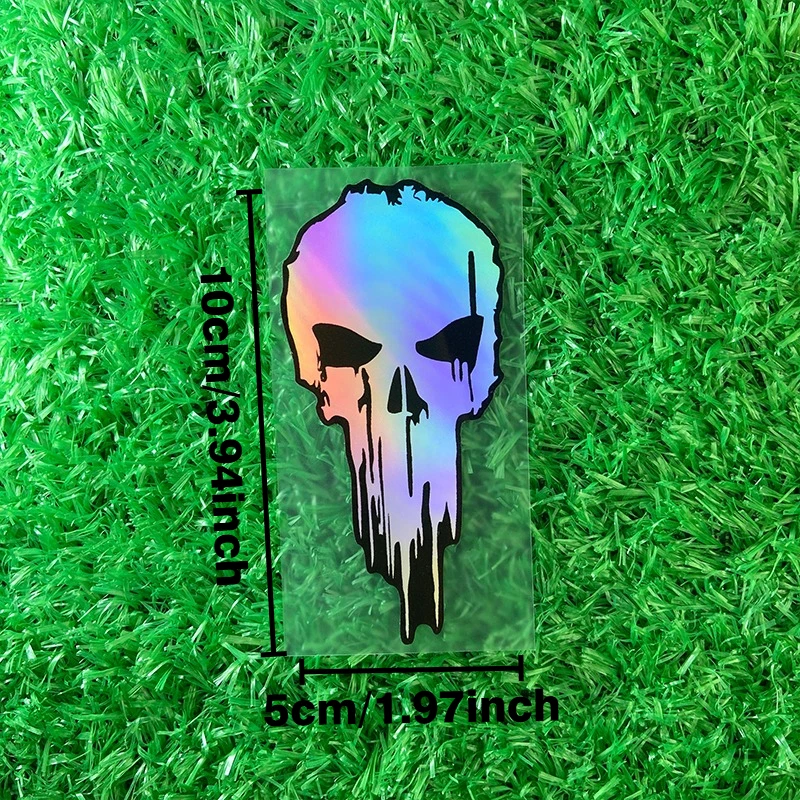 1PC Skull Vinyl Decal, Waterproof Sunproof Motorcycle Sticker for Fuel Tank, Windshield, Side Panels, Scooter Accessories