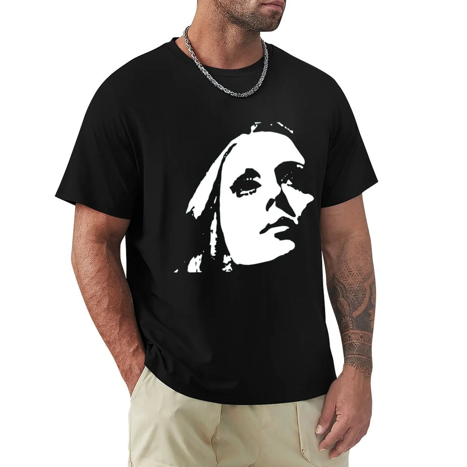 

Fairuz Black _amp_ White Caricature -  T-Shirt luxury designer vintage graphic tee boys whites blanks mens vintage t shirts