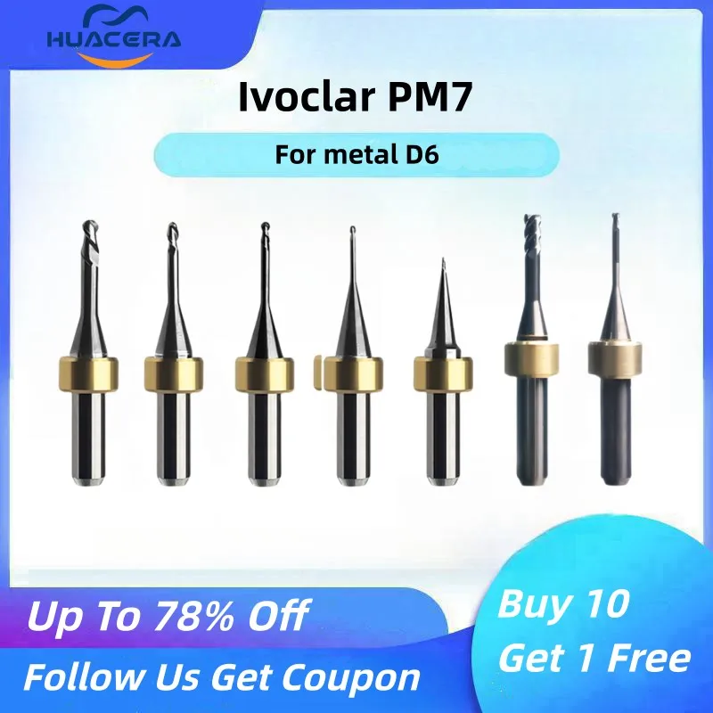 

Ivoclar PM7 for Metal Milling Burs Dental Material Ball End Grinding Drills D6* 3.0/2.0/1.5/1.0/0.6 Milling Machine Tools