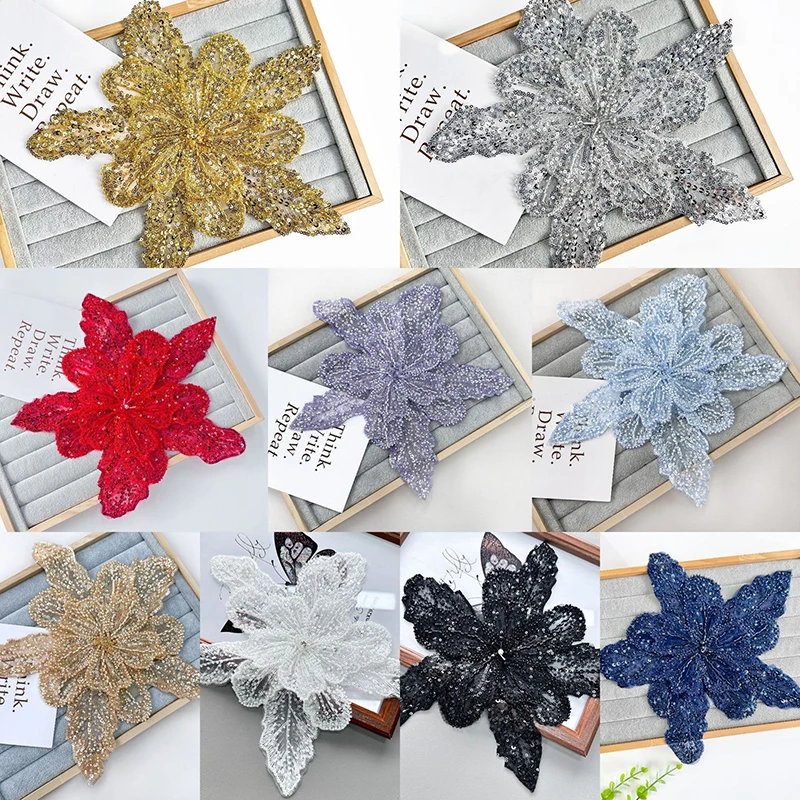 1ชิ้นเลื่อมลูกปัดลูกปัดดอกไม้ปกแผ่นแปะติดเสื้อ applique ลูกไม้สีขาวช่อดอกไม้ตกแต่ง DIY ชุดแต่งงานอุปกรณ์เสื้อผ้า