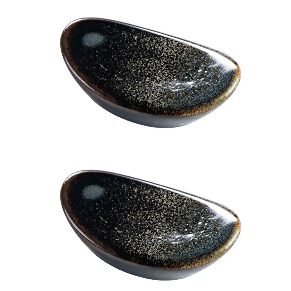 

2 Pcs Dining Table Chopsticks Pillow Storage Ceramics Anti Rolling Rest Stand Rack