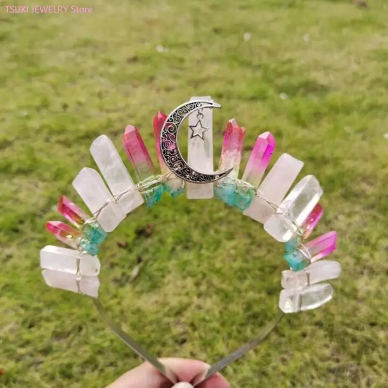 62Ke Crystal Crown Bash Abch CHOOP Moon Moon Pageant Prom Bridal for Wedding