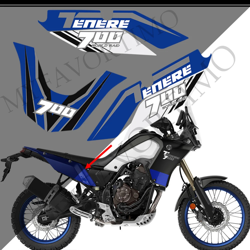 For Tenere T700 XTZ 700 T7 2019 2020 2021 Motorcycle Side Tank Pad Sticker Body Fender Shell Protection Decal