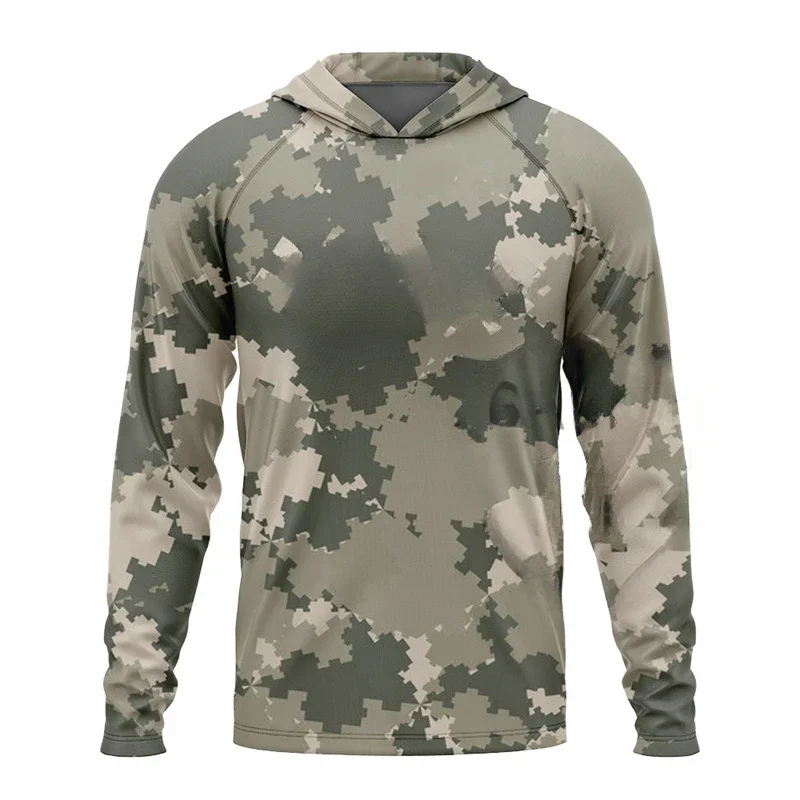 

2024 New Fishing Hooded Shirts Outdoor Sport Quick Dry Mens Fishing Clothes Plus Size Anti Uv Cycling Fishing Clothing