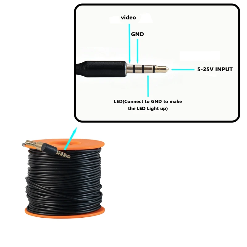 GC2053 AHD1080P Underwater Camera with 15 Meter 4-core Wire for Fishing and Fish Detection Monitoring