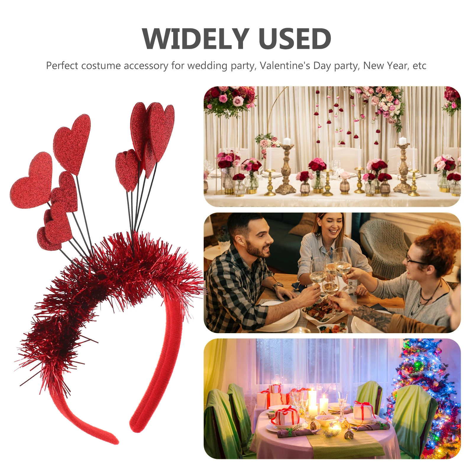 

2 шт., повязка на голову в форме сердца на День Святого Валентина, обруч для волос в форме сердца, вечерние аксессуары для волос, повязка на голову для свадебной вечеринки, реквизит для фотосессии, головные уборы для девочек