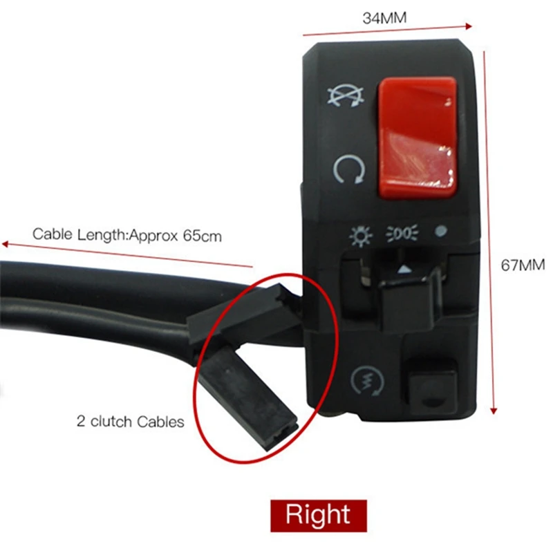 Interruptores de motocicleta de 22Mm, botón de bocina, interruptor de señal de giro, lámpara antiniebla eléctrica, luz de arranque, interruptor de controlador de manillar