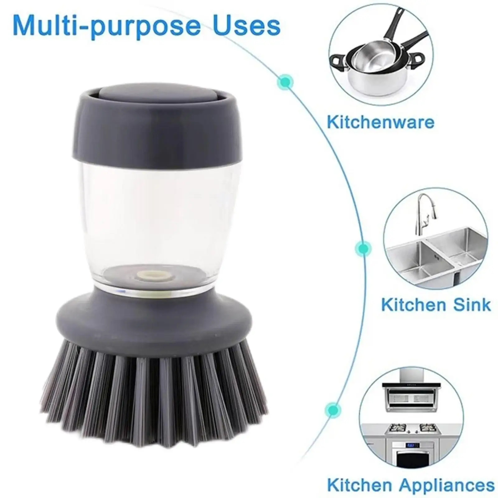 Steel Dish Scrubber Soap Dispensing Steel Brush Storage Set Scouring Pad Pot Scrubber Metal Sponge for Washing Dishes/Pots