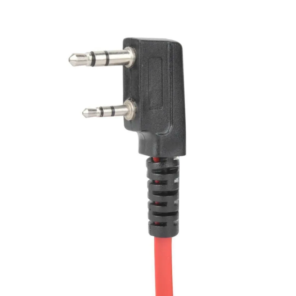 Professional 2 Way Earpiece Two Way Radio 2 Pin Earphone PTT Mic ABS Noodle Headphone Cord for Kenwood Baofeng