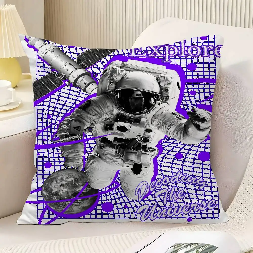Cool Astronauts Throw Pillow Cover Neutral Decor Cushion Cover Soft Sofa Couch Bed Home Decor Pillow Case