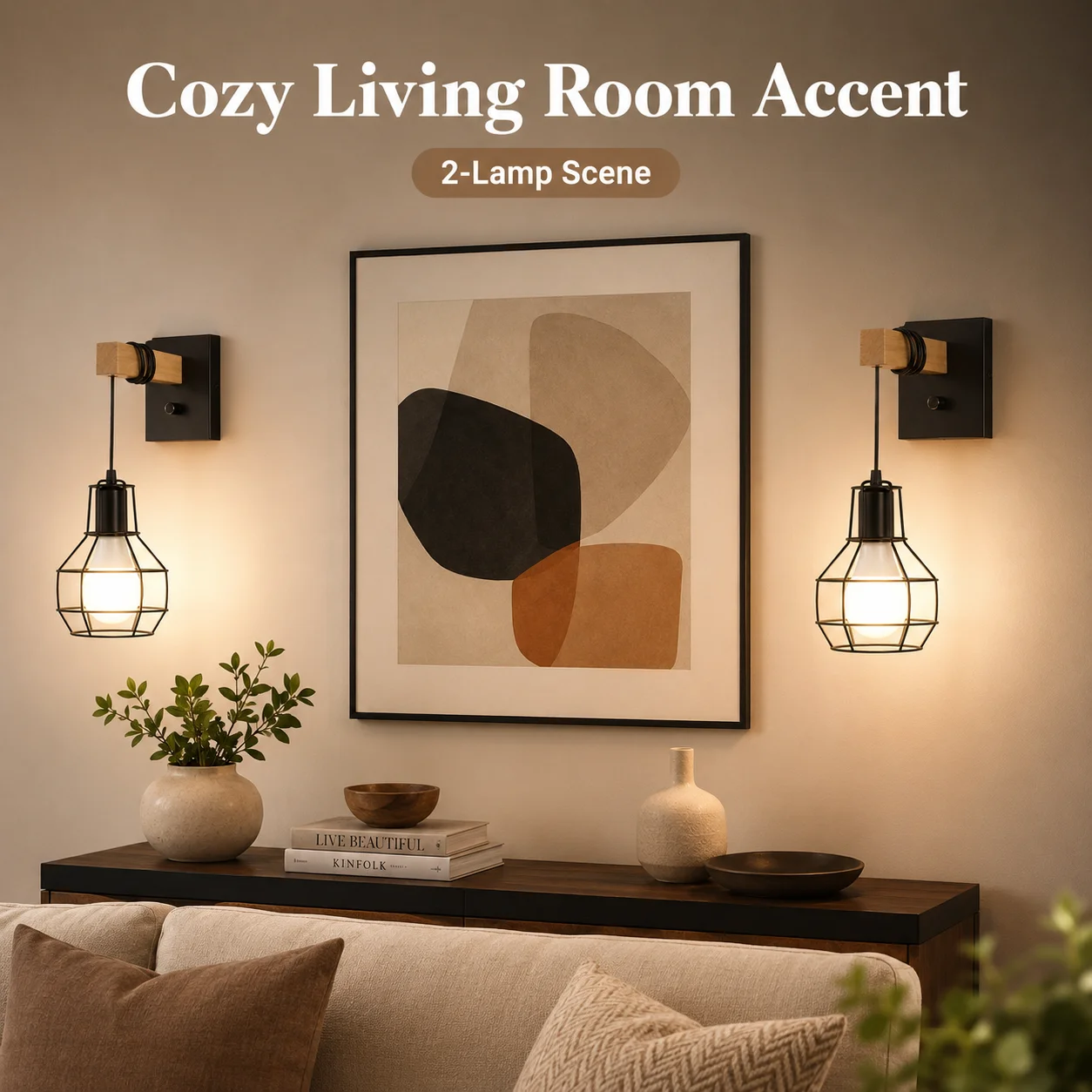 JOYINLED Industrial Farmhouse Wall Mount Light Fixture Lighting Black Wall Sconce with Dimmer Switch Cage for LivingRoom Kitchen