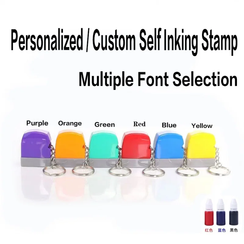 Customized Name Stamp【Free ink】Custom  Name Ink Signature Stamp  Selfing-Inking Personalized Letter Stamp For School Student