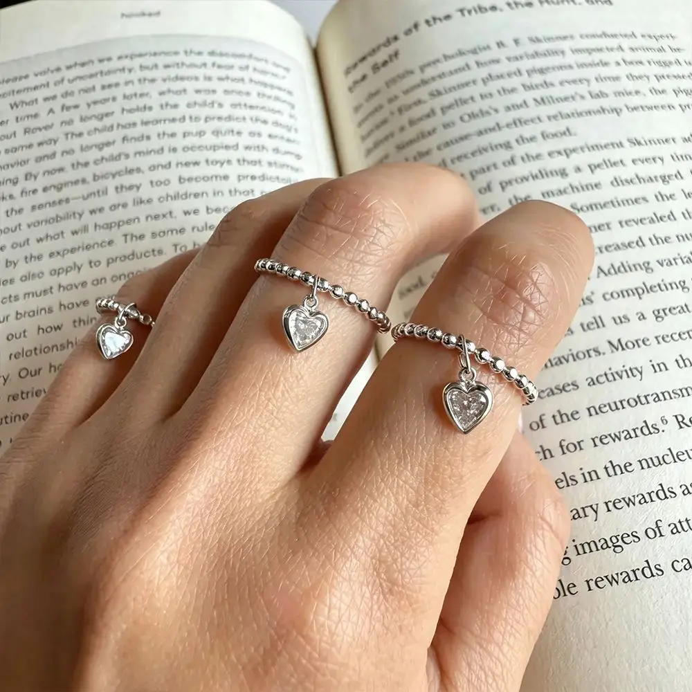 Lnkry Certified 6.5x6.5mm Heart Moissanite Ring 14k Gold Filled Round Bead Rings For Women Girls Unique Design Fine Jewelry 4
