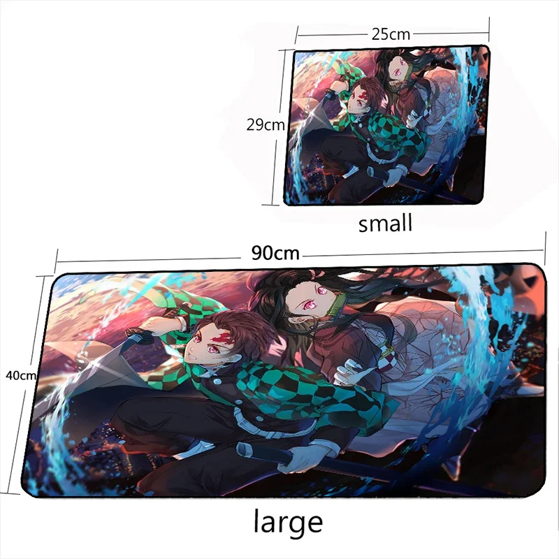 Demon Slayer Zenitsu Mouse Pad PC Gamer Accessory Kimetsu No Yaibad 40*90cm Office Carpet Large Desk Mat XXL Keyboard Mouse Pad