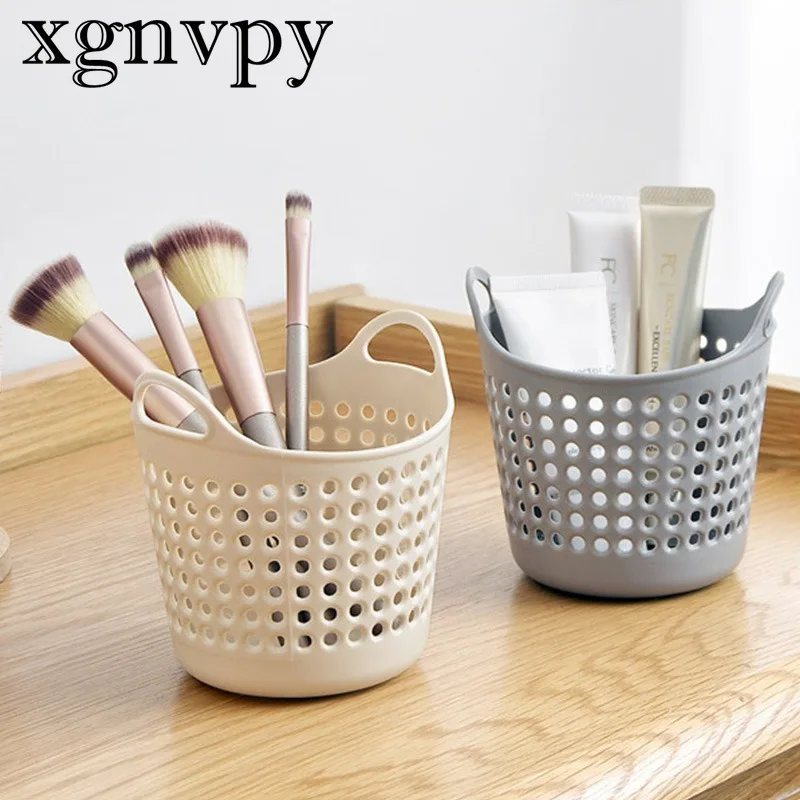 xgnvpy Home items Mini desktop storage Small basket Plastic storage basket Clutter frame for a cleaner desktop