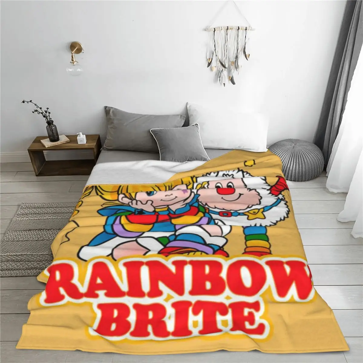 Throw Blanket Rainbow Brite Quilt Micro Fleece Blanket Four Sizes Blanket Personalized Portable For Camping Nice Gift