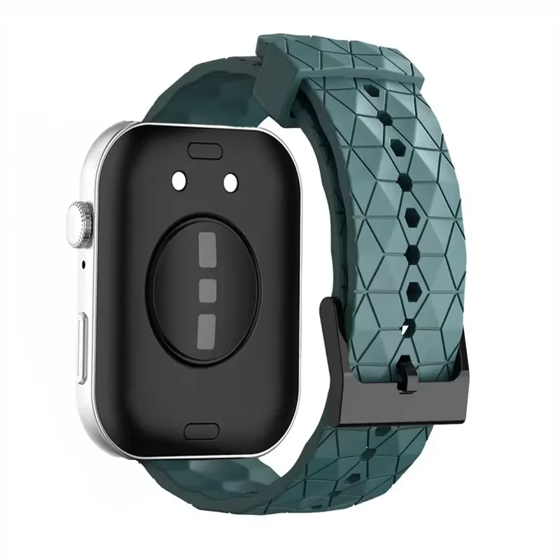 Huawei Watch Fit 4/3/4 Pro対応 スポーツシリコンストラップ フットボール柄 快適ブレスレットバンド