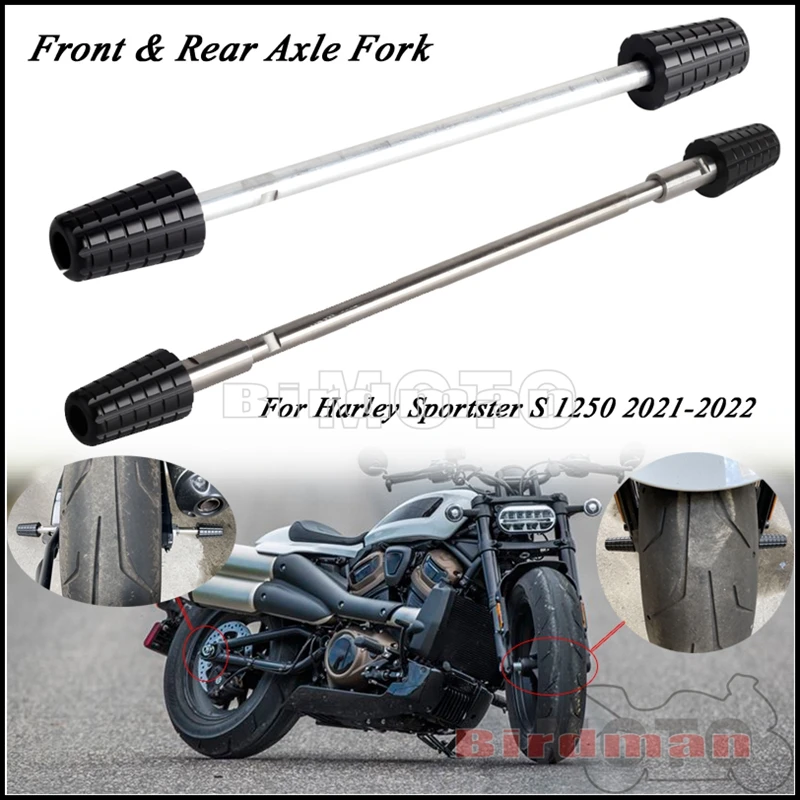 

Motorcycle Front And Rear Axle Wheel Guard Falling Protection For Harley Sportster S RH1250S 2021 2022 Aluminum Crash Sliders