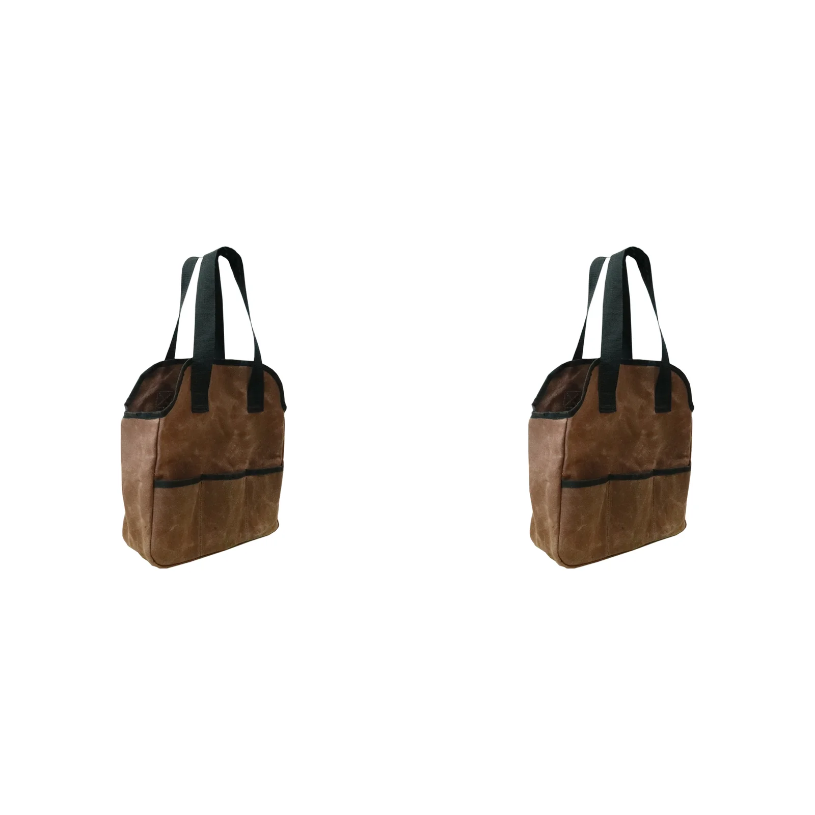 Heavy Duty Waxed Canvas Garden Tool Bag 12 by 5 by 14 Inches with Multiple Pockets for Efficient Gardening Storage