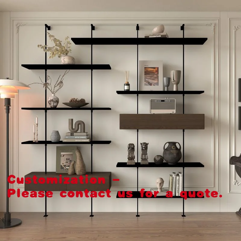 

Customize.Light Luxury Bookshelf with Light Partition Storage Rack Living Room Office Shoe Store Display Rack Open Display Rack