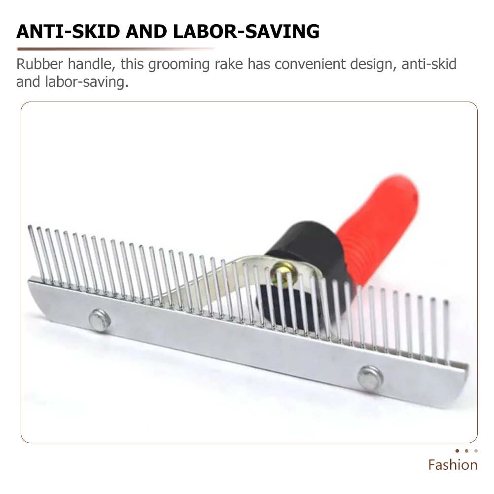 

Pet Grooming Rake Rubber H Horse Cleaning Anti Slip Durable Metal Self Cleaning Brush Dog Hair Removal Tool Pet Supplies