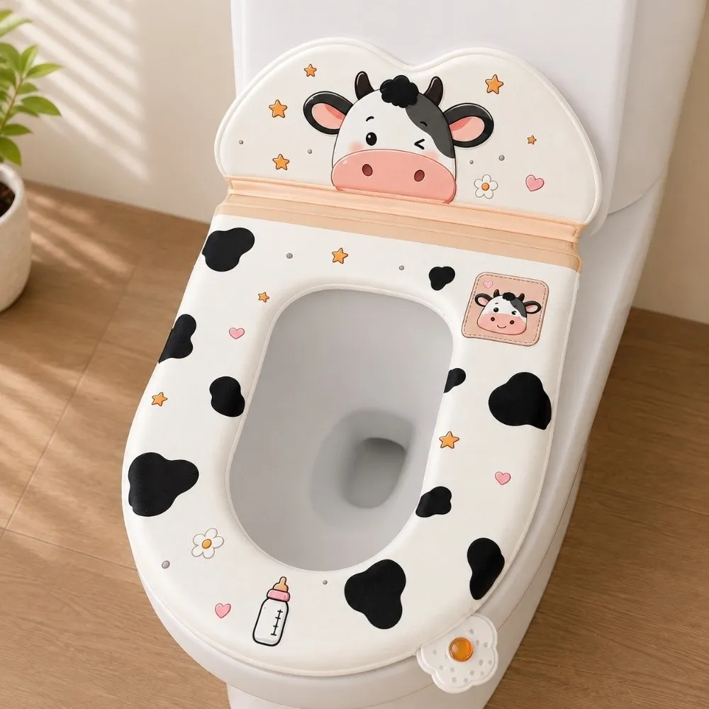 New EVA Toilet Seat Cover Backrest Cartoon Toilet Seat Pad Aromatherapy Self-Adhesive Toilet Lid Cover Household