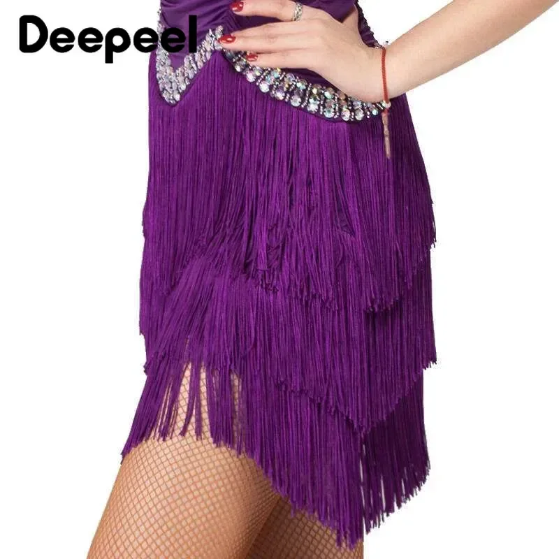 1/2/5M 50cm Polyester Tassel Fringe Trim Colorful Long Tassels Trimming Stage Clothes Latin Dance Dress Lace Sewing Accessories