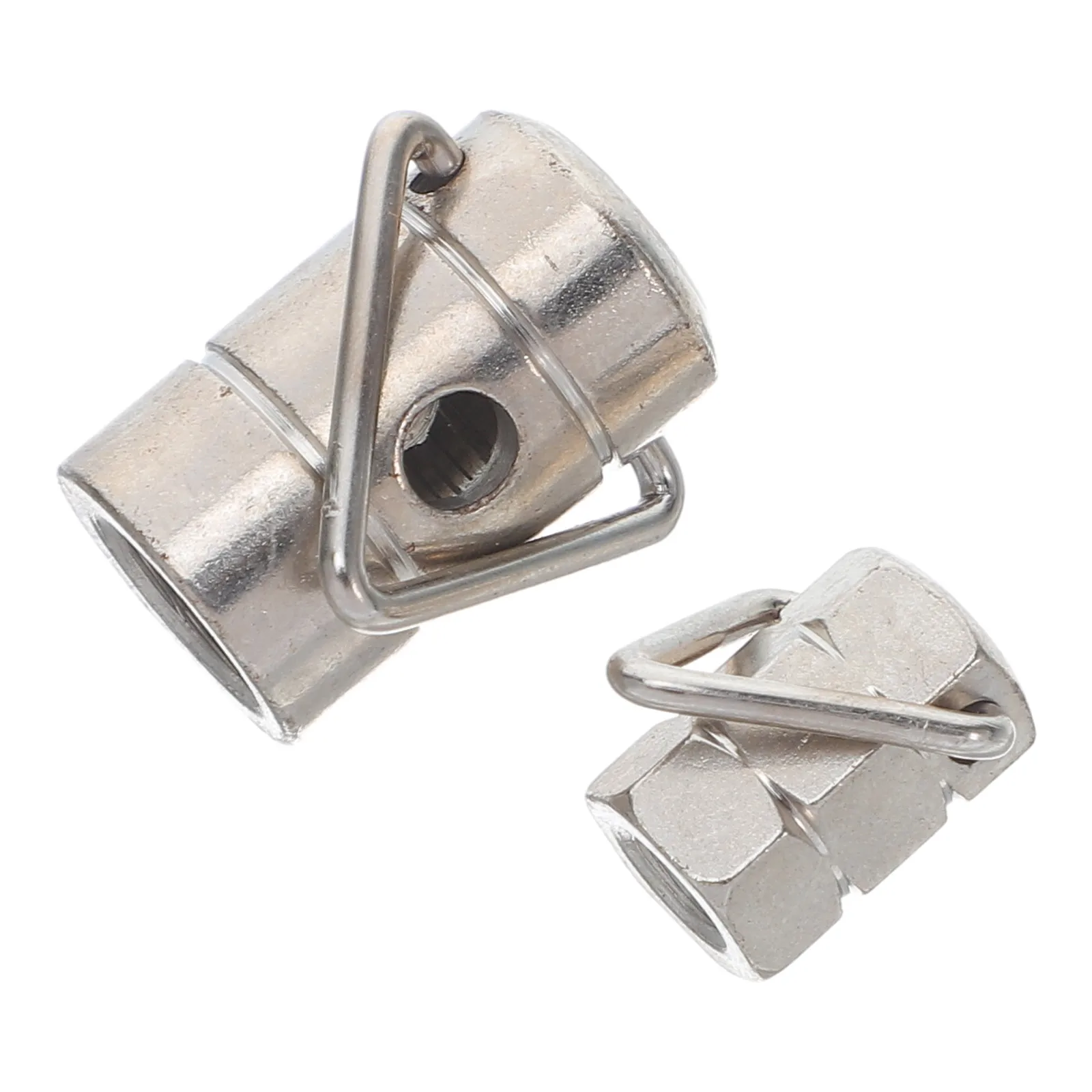 

2 PCS Strap Buckle Metal Lock Earth Tones Banjo Acoustic Guitar Locks Silver Button
