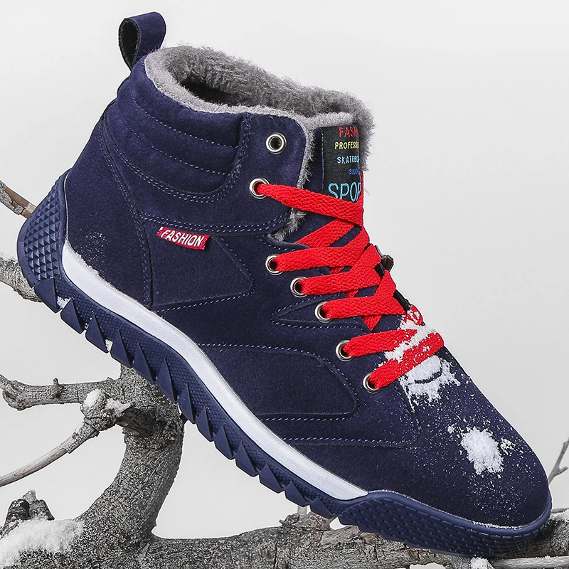 Fashion Warm Plush Snow Boots Man Comfortable Outdoor Winter Boots for Men Non-slip Platform Ankle Boots Men Large Size 39-46