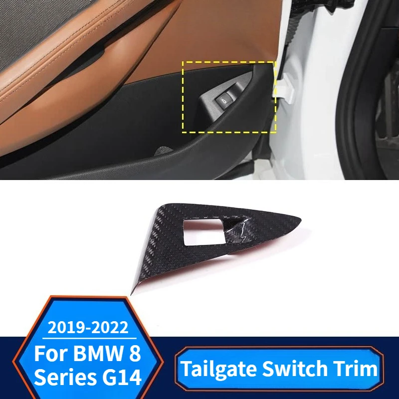 

For BMW 8 Series G14 Real Dry Carbon Fiber Interior Tailgate Switch cover Trim Interior Modification 2019-2022 Accessories