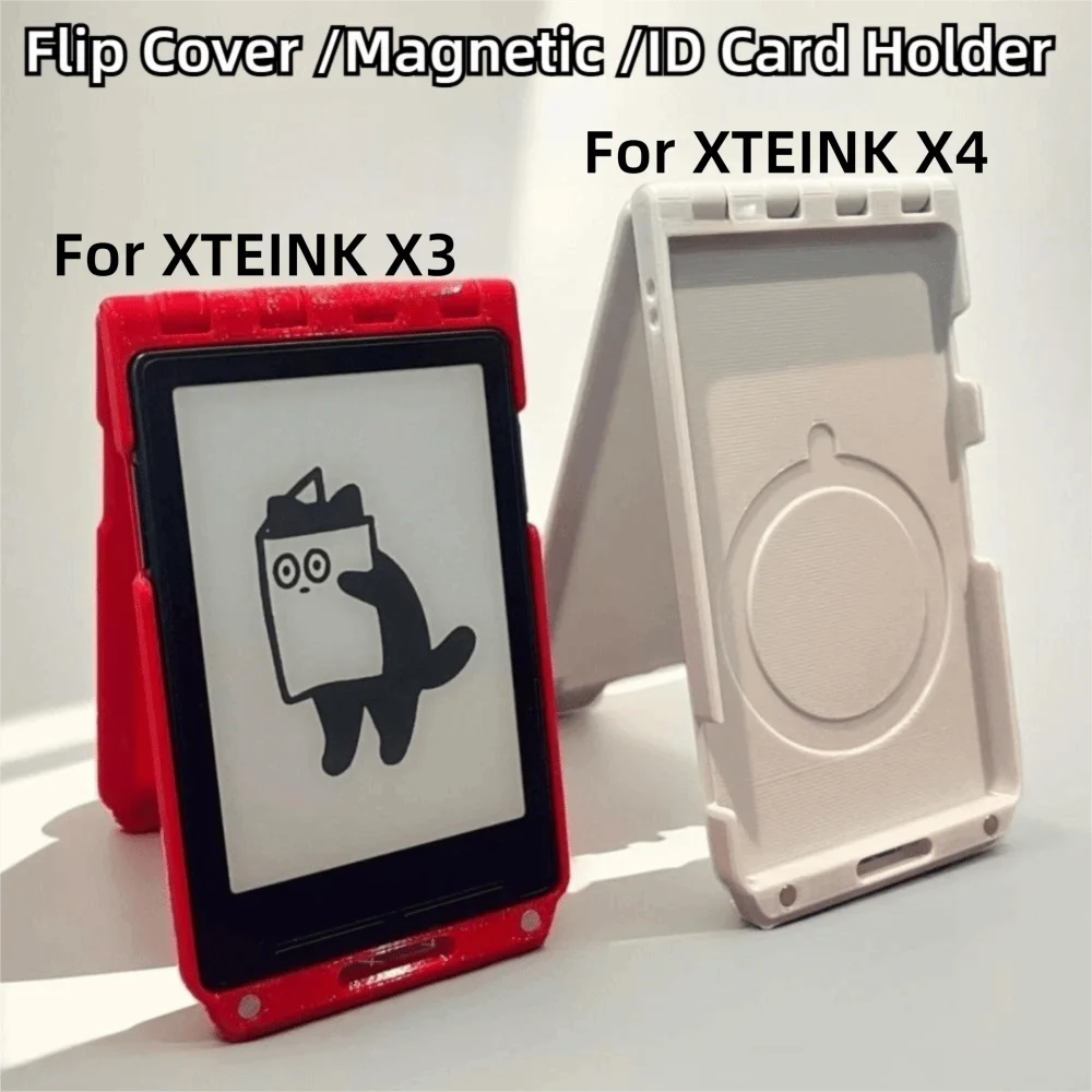 Badge-style E-Reader Case Auto-aligning Magnetic Flip-top Protective Cover Full Coverage Anti-Scratch for XTEINK X3 X4