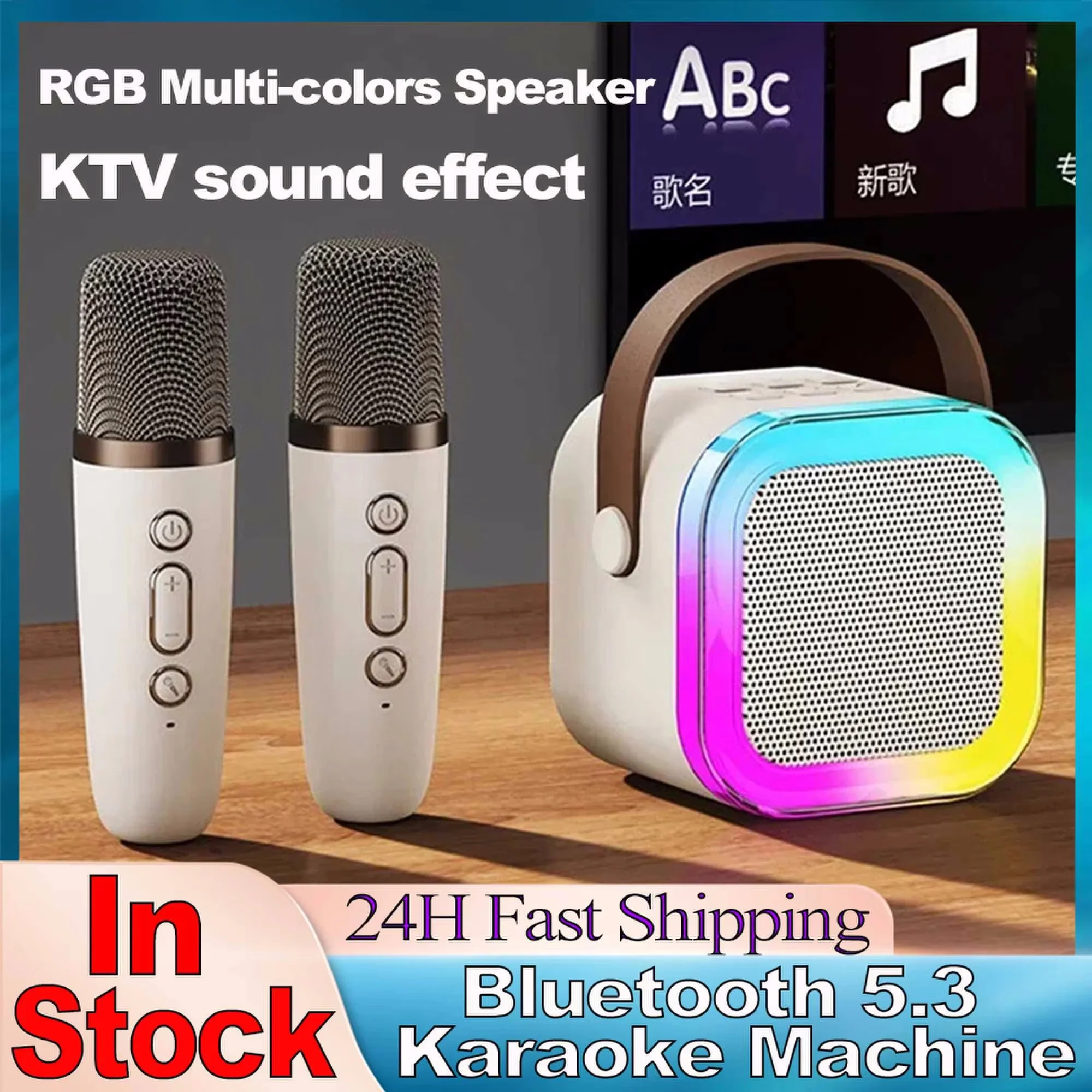 Original K12 Bluetooth Speaker Wireless Microphone Audio Students Sing at Home KTV Karaoke Mini Loudspeaker Box Long Standby