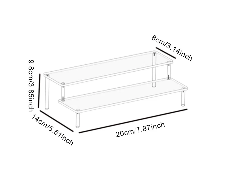1-4 Tier Acryl Display Stand Duurzaam Display Rack Voor Cupcake Parfum Pop Transparante Trapeziumvormige Blind Box Opslag Plank