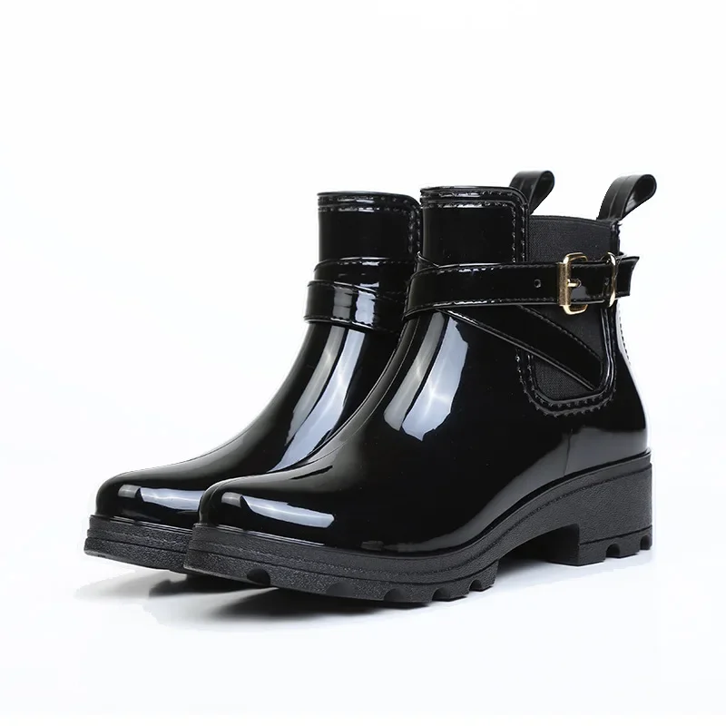 

Waterproof 6 Boots Women PVC Ankle Boots Red Platform Shoes Fashion Non Slip Rain Shoes 2022 Autumn Winter Work Booties New