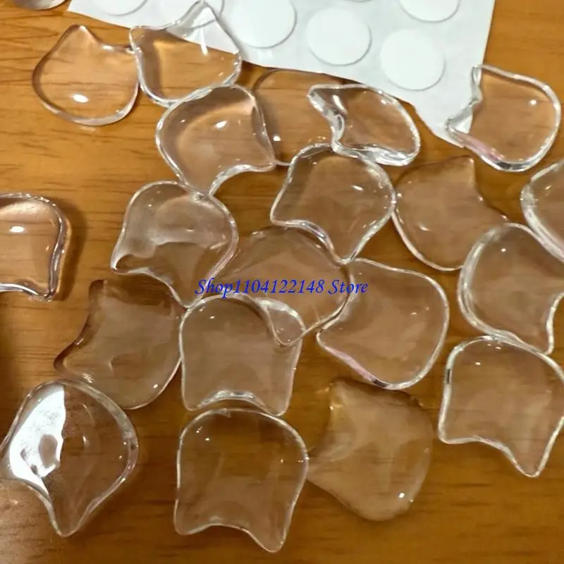 P9FA 20 Pcs Clear Cats Shaped Keyboard Keycaps Easy Installs for Long Nails Use