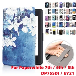 Custodia a conchiglia stampata per Kindle Paperwhite 7th 6th 5th Generation 2015 2013 2012 Release DP75SDI EY21 Magnetic Smart Sleep Cover