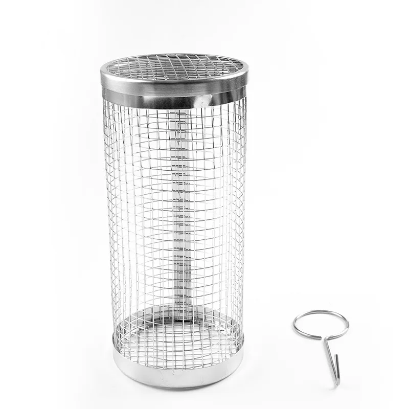 

Barbecue Grill Basket Round Outdoor Smoke Cage Multifunctional Barbecue Mesh Rotating Roller