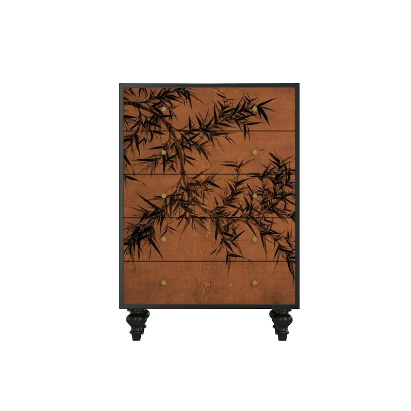 

French Style Mid-Ancient Bamboo Bedroom Storage Decoration Living Room Wall Aisle Hallway Drawer Cabinet