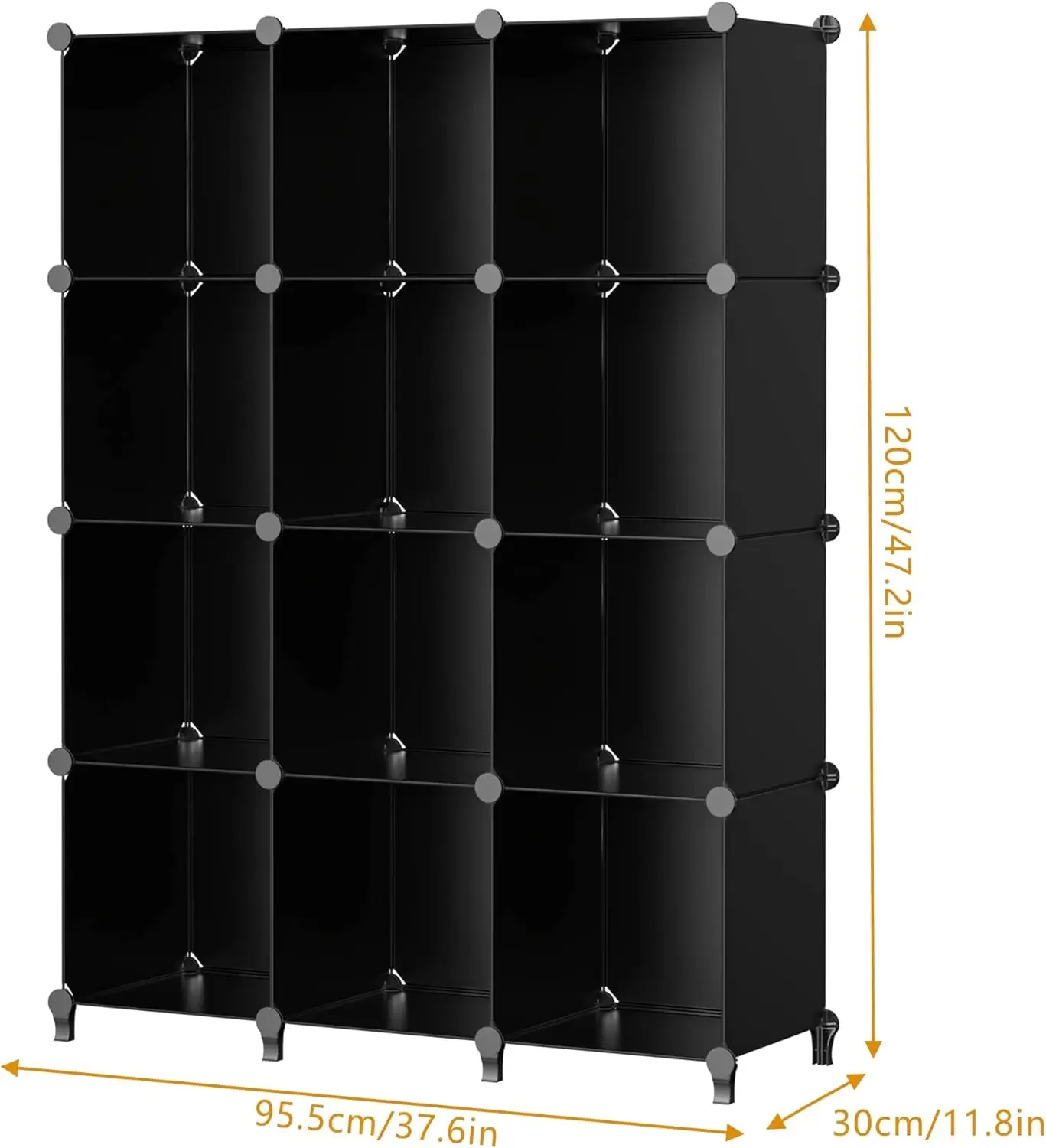 HOMIDEC Closet Organizer, 12-cube Closet Organizers and Storage, Portable Closet Storage Shelves, Clothing Storage for Kids, Clo