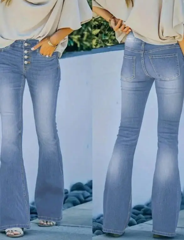 

Women's Jeans 2025 Fashion Latest Hot Selling Temperament Casual Elegant Sexy Minimalist Style Women's Front Button Tight Jeans