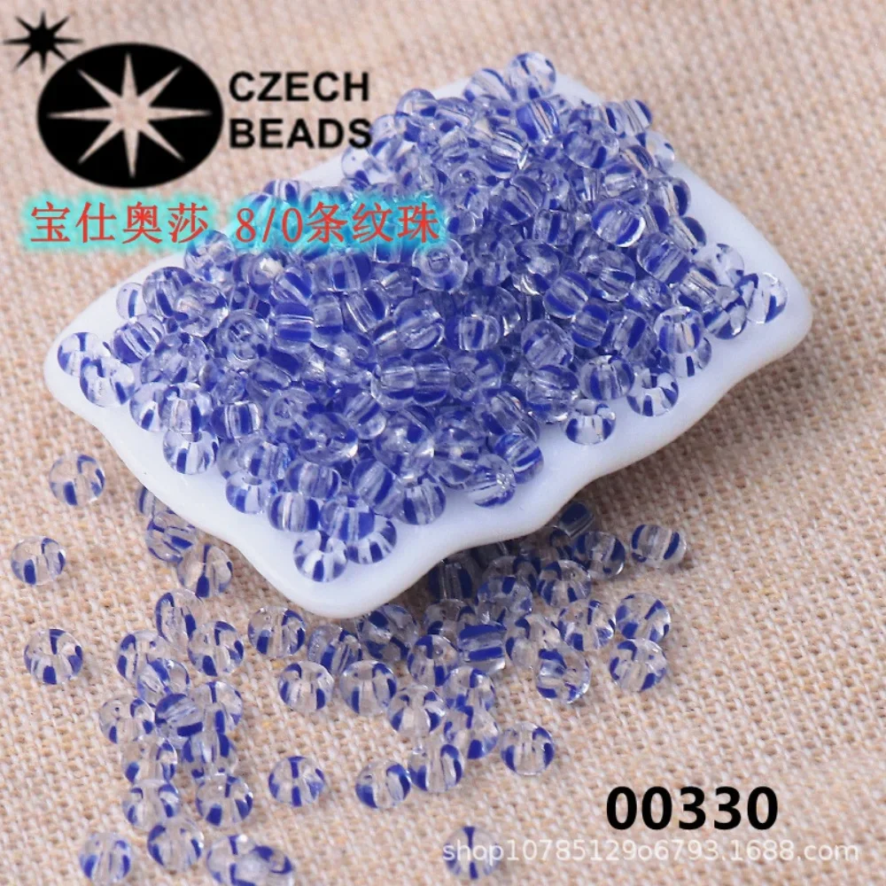 Tschechische importierte Baoshi, Osha 3mm gestreifte Perlen 6/0 einfarbige Wassermelonenperlen handgefertigtes Armband DIY Perle verstreute Perlen